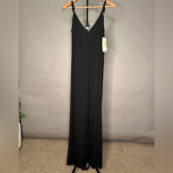ba&sh • NWT Fasme Jumpsuit • Black Flowy Wide Leg Deep Open Back • XS - Picture 6 of 13